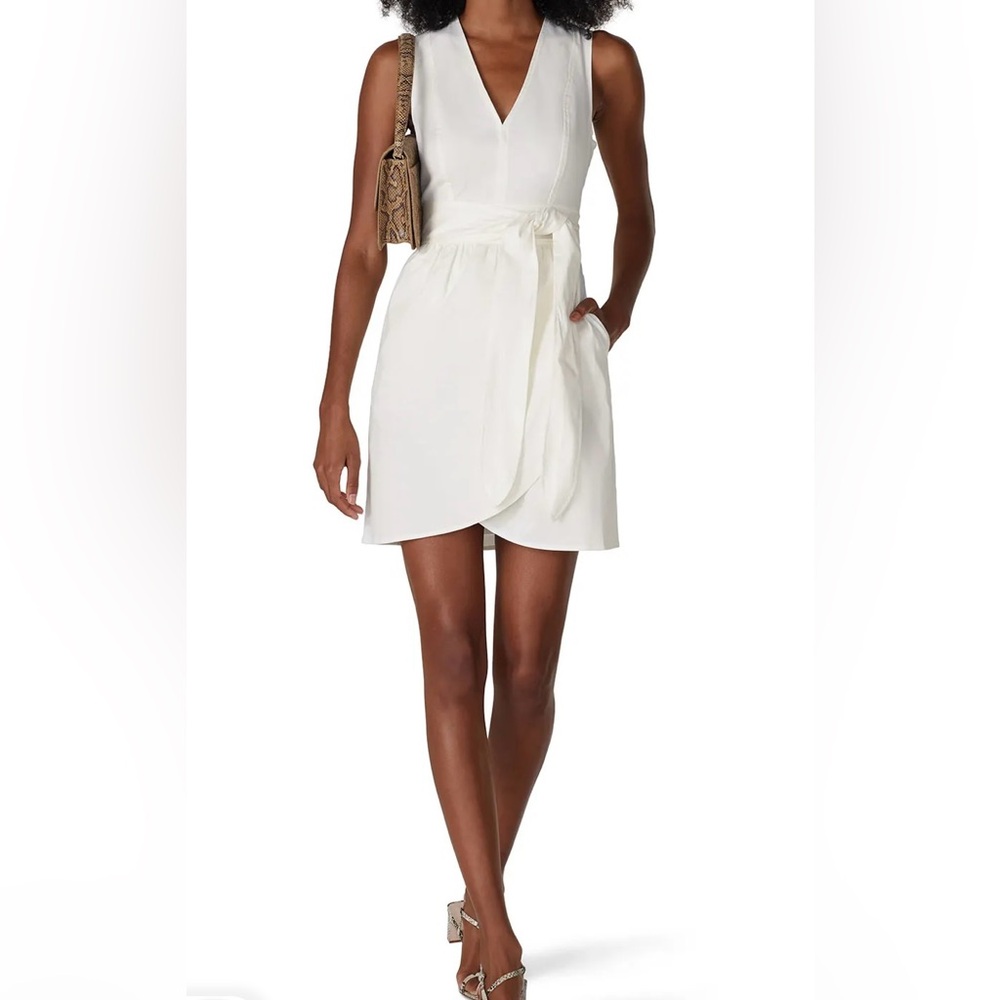 Marissa Webb Brett white tie waist mini dress size 12